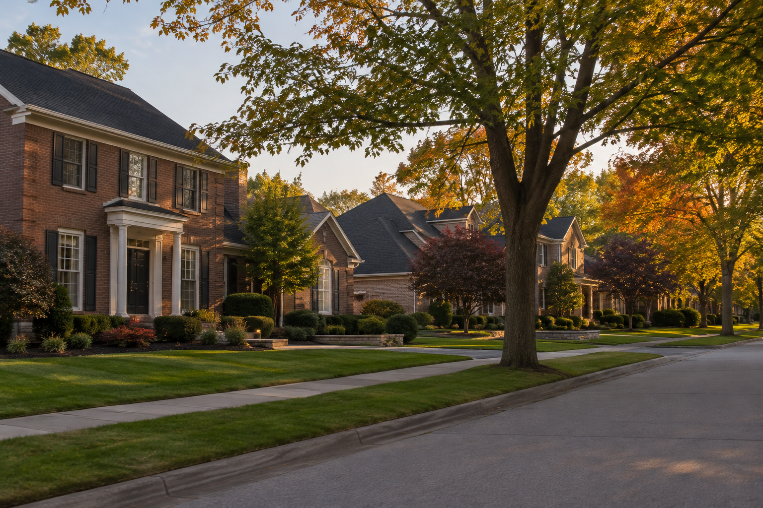 A Macomb County Michigan neighborhood street